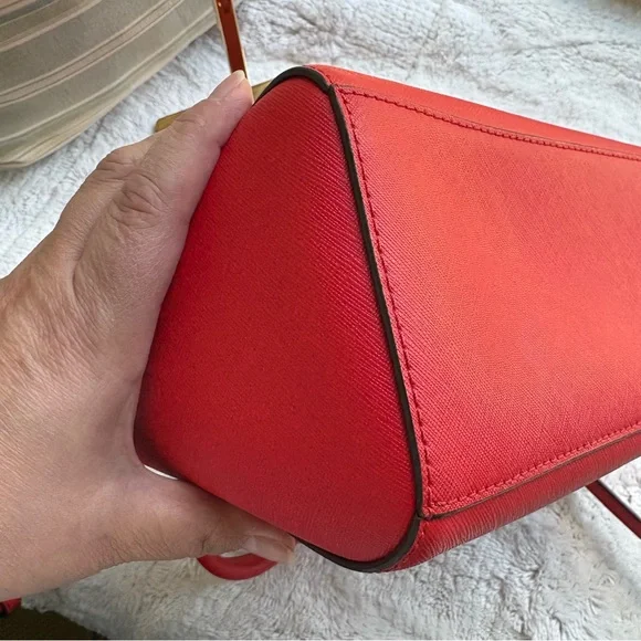 Michael Kors EUC Ciara Medium Saffiano Leather Satchel in Red - Picture 10 of 16